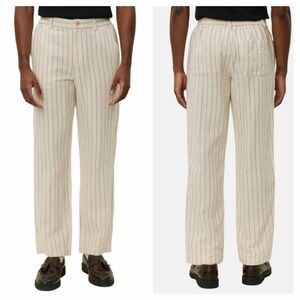 NWT Les Deux Men’s Pino Striped Linen Pinstripe Pants | Relaxed Fit Size 32x34